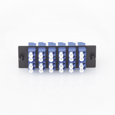 PANDUIT - Placa Acopladora de Fibra Optica FAP, Con 12 Conectores LC Duplex (24 Fibras), Para Fibra Monomodo OS1/OS2, Color Azul