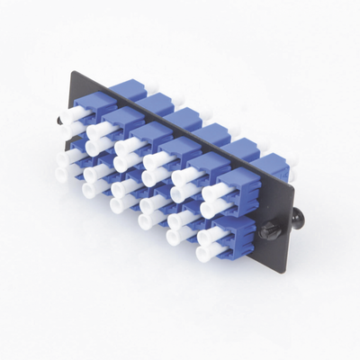 PANDUIT - Placa Acopladora de Fibra Optica FAP, Con 12 Conectores LC Duplex (24 Fibras), Para Fibra Monomodo OS1/OS2, Color Azul