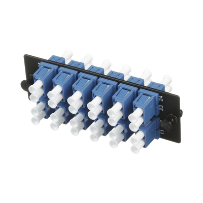 PANDUIT - Placa Acopladora de Fibra Optica FAP, Con 12 Conectores LC Duplex (24 Fibras), Para Fibra Monomodo OS1/OS2, Color Azul