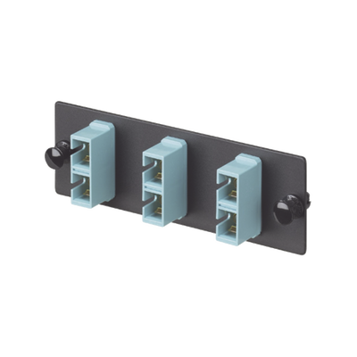 PANDUIT - Placa Acopladora de Fibra Optica FAP, Con 3 Conectores SC Duplex (6 Fibras), Para Fibra Multimodo OM3/OM4, Color Aqua