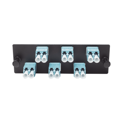 PANDUIT - Placa Acopladora de Fibra Optica FAP, Con 6 Conectores LC Duplex (12 Fibras), Para Fibra Multimodo OM3/OM4, Color Aqua