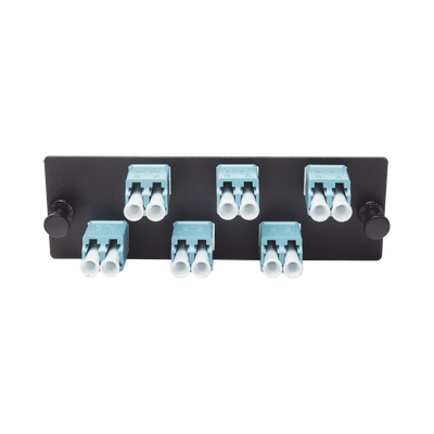 PANDUIT - Placa Acopladora de Fibra Optica FAP, Con 6 Conectores LC Duplex (12 Fibras), Para Fibra Multimodo OM3/OM4, Color Aqua