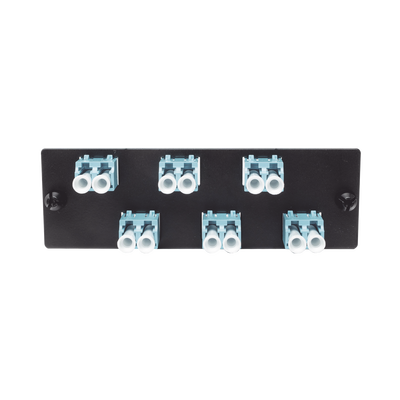 PANDUIT - Placa Acopladora de Fibra Optica FAP, Con 6 Conectores LC Duplex (12 Fibras), Para Fibra Multimodo OM3/OM4, Color Aqua