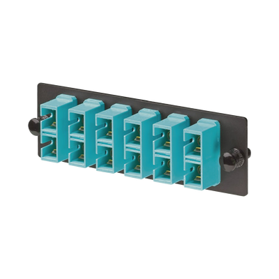 PANDUIT - Placa Acopladora de Fibra Optica FAP, Con 6 Conectores SC Duplex (12 Fibras), Para Fibra Multimodo OM3/OM4, Color Aqua
