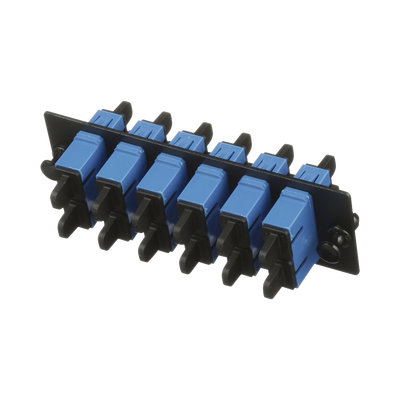 PANDUIT - Placa Acopladora de Fibra Optica FAP, Con 6 Conectores SC Duplex (12 Fibras), Para Fibra Monomodo OS1/OS2, Color Azul