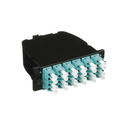 PANDUIT - Casete OptiCom de Fibra Óptica Multimodo OM3, Con 2 Conectores MPO a 12 LC Duplex, Polaridad Método A, Pérdida de Inserción Estándar