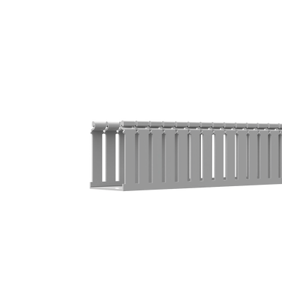 PANDUIT - Canaleta Ranurada de PVC con Tapa, Tipo F, 108 mm de Ancho, 79.2 mm de Alto y 2 m de Largo, Color Gris