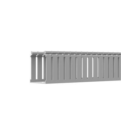 PANDUIT - Canaleta Ranurada de PVC con Tapa, Tipo F, 108 mm de Ancho, 104.1 mm de Alto y 2 m de Largo, Color Gris