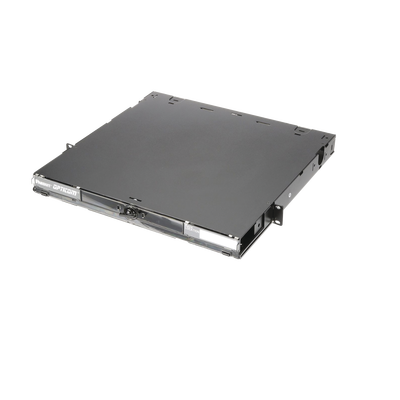 PANDUIT - Panel de Distribución de Fibra Óptica, Acepta 4 Placas FAP o FMP, Bandeja Deslizable e Inclinable Hacia Abajo, Hasta 96 Fibras, Color Negro, 1UR