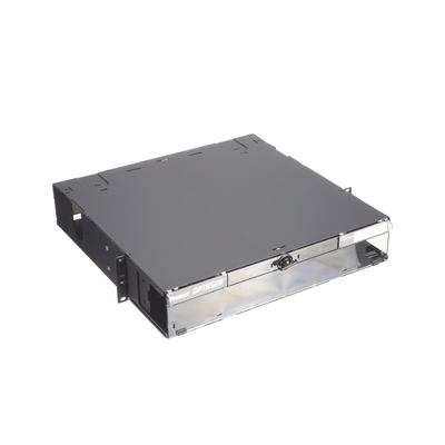 PANDUIT - Panel de Distribución de Fibra Óptica, Acepta 8 Placas FAP o FMP, Bandeja Deslizable e Inclinable Hacia Abajo, Hasta 192 Fibras, Color Negro, 2UR
