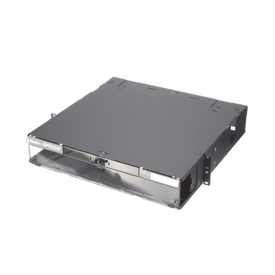 PANDUIT - Panel de Distribución de Fibra Óptica, Acepta 8 Placas FAP o FMP, Bandeja Deslizable e Inclinable Hacia Abajo, Hasta 192 Fibras, Color Negro, 2UR