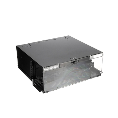 PANDUIT - Panel de Distribución de Fibra Óptica, Acepta 12 Placas FAP o FMP, Bandeja Deslizable e Inclinable Hacia Abajo, Hasta 288 Fibras, Color Negro, 4UR