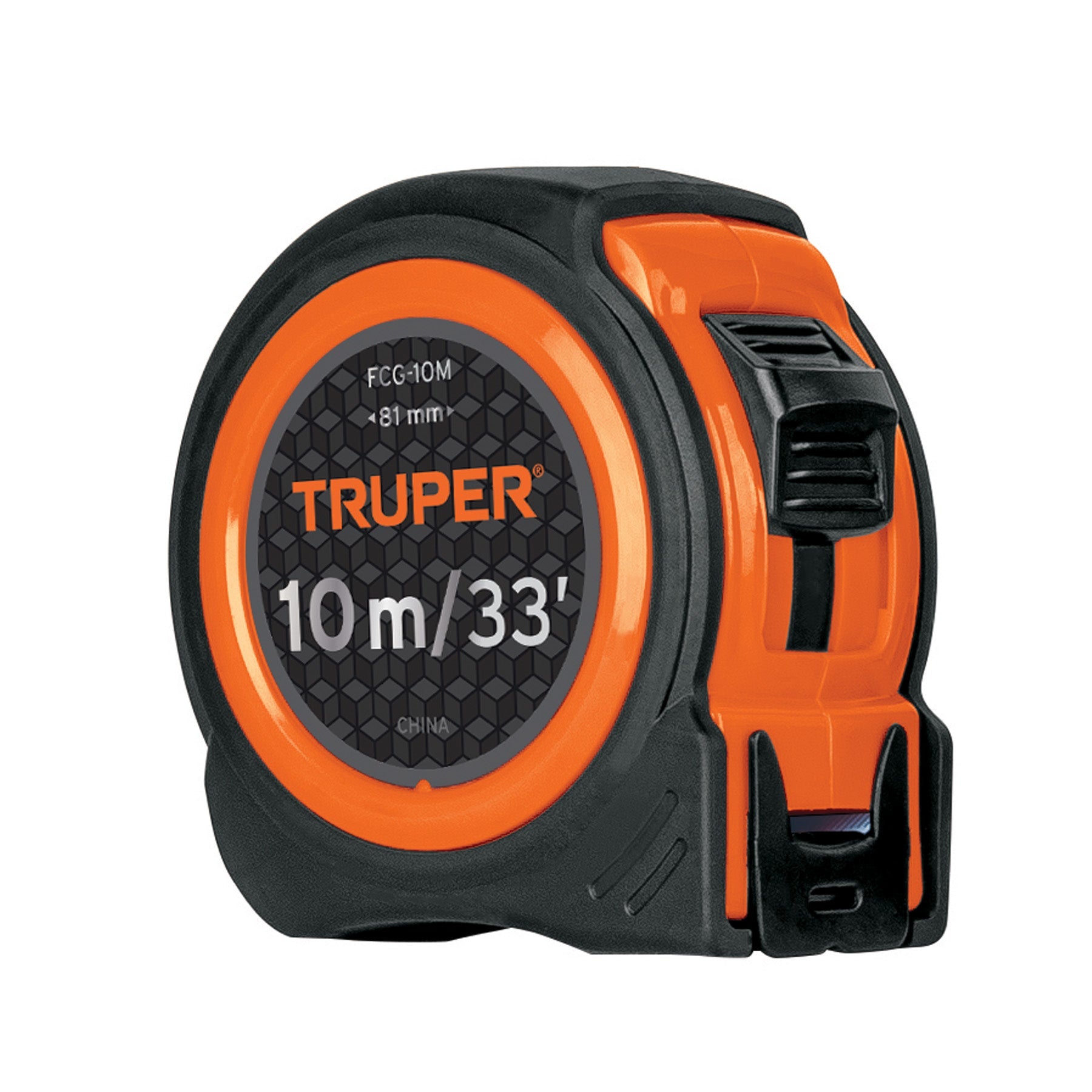 Flexometro compacto contra impactos 10 m cinta 25 mm, TRUPER