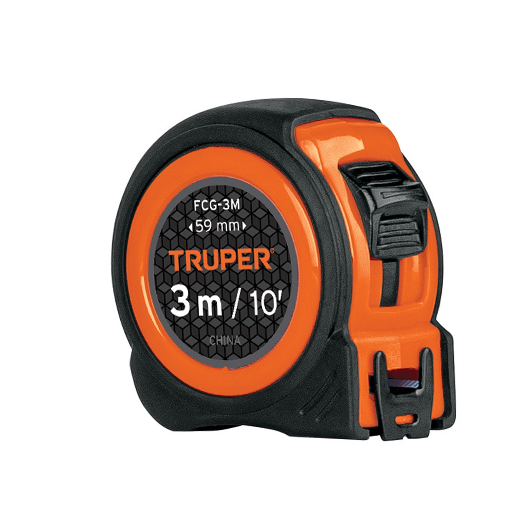 Flexometro compacto contra impactos 3 m cinta 16 mm, TRUPER