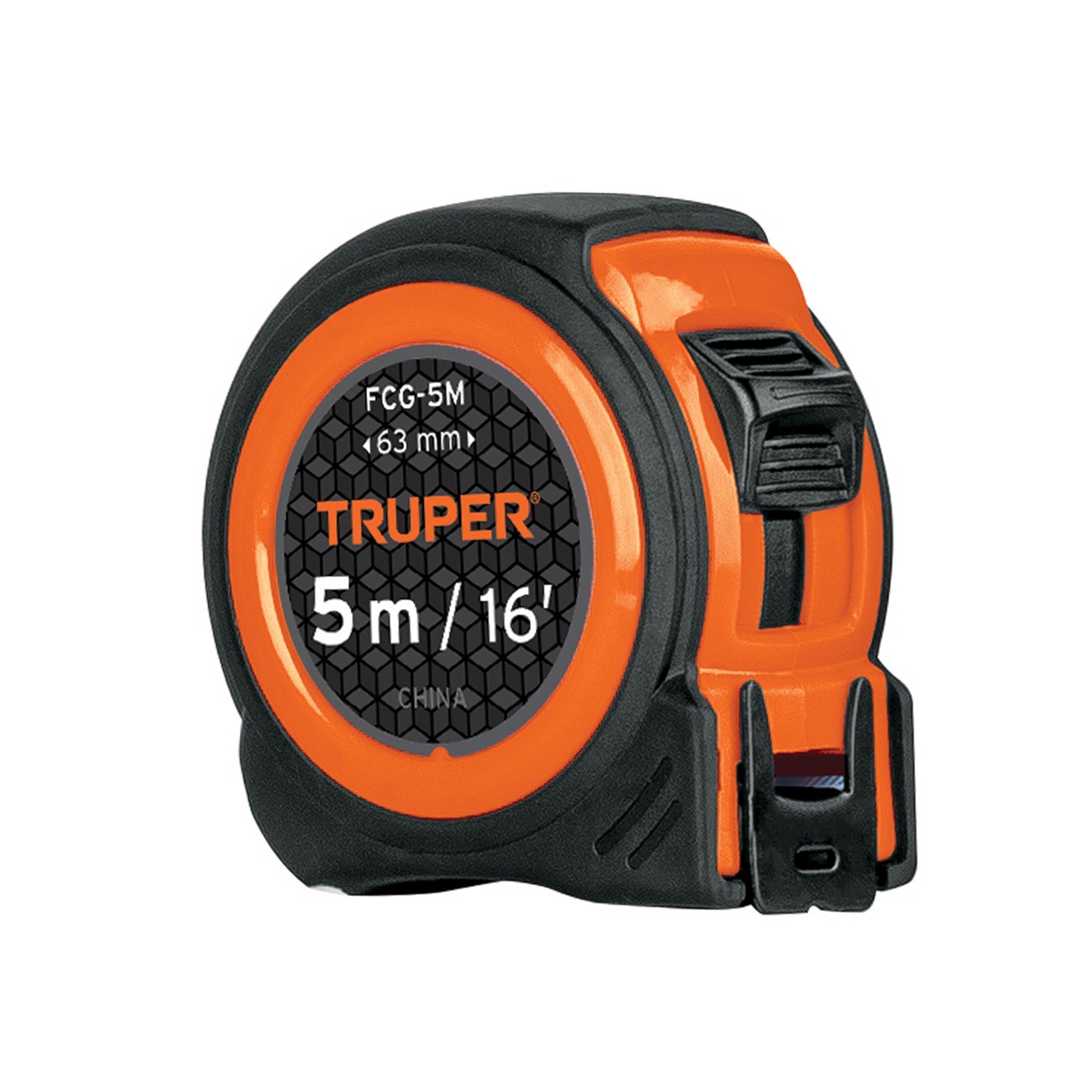 Flexometro compacto contra impactos 5 m cinta 19 mm, TRUPER