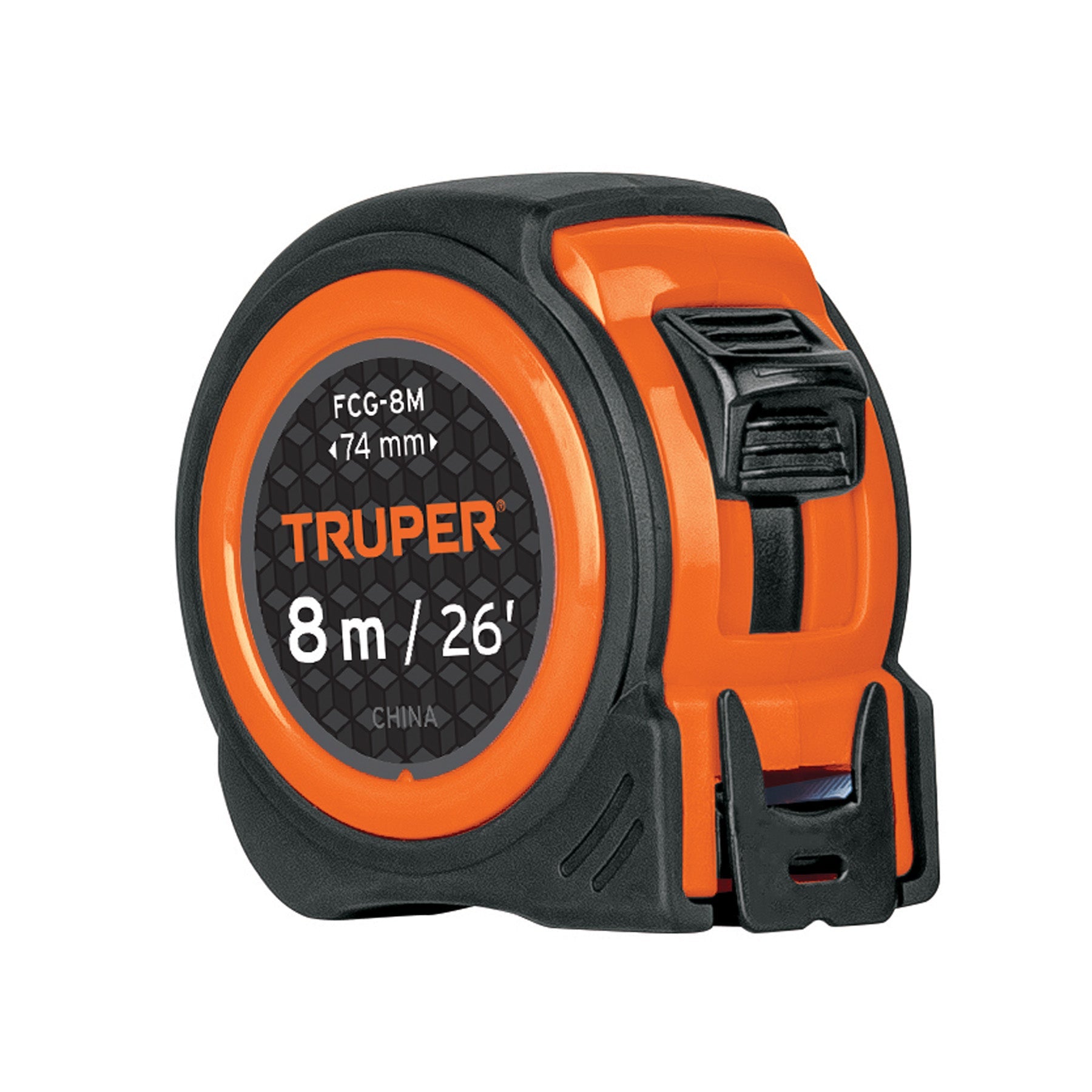 Flexometro compacto contra impactos 8 m cinta 25 mm, TRUPER