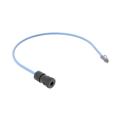 PANDUIT - Cable de Conexión en Campo Jack a Plug RJ45, Categoría 6A, CMP (Plenum), 0.5 Metros (1.64 Pies), Color Azul