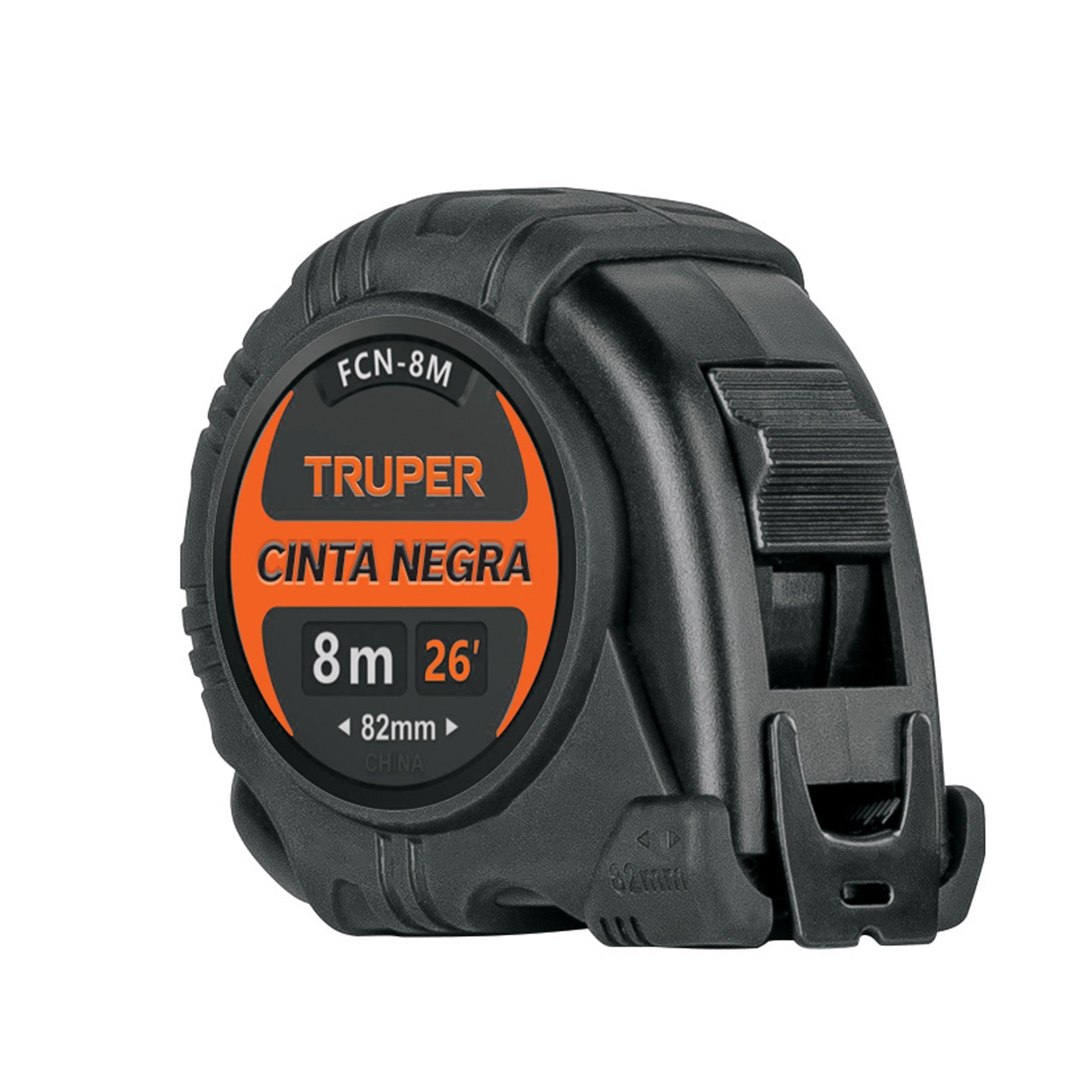 Flexometro contra impactos 8 m, CintaÊNegra 25 mm, Truper