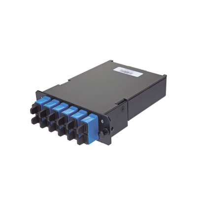 PANDUIT - Placa Acopladora de Fibra Óptica FAP, Con 12 Pigtails y 6 Conectores LC Duplex (12 Fibras), Para Fibra Monomodo OS1/OS2, Color Azul