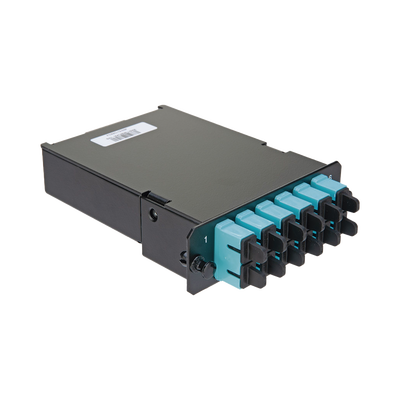 PANDUIT - Placa Acopladora de Fibra Óptica FAP, Con 12 Pigtails y 6 Conectores SC Duplex (12 Fibras), Para Fibra Multimodo OM3/OM4, Color Aqua