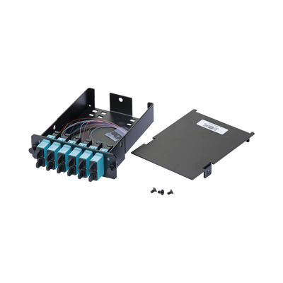 PANDUIT - Placa Acopladora de Fibra Óptica FAP, Con 12 Pigtails y 6 Conectores SC Duplex (12 Fibras), Para Fibra Multimodo OM3/OM4, Color Aqua