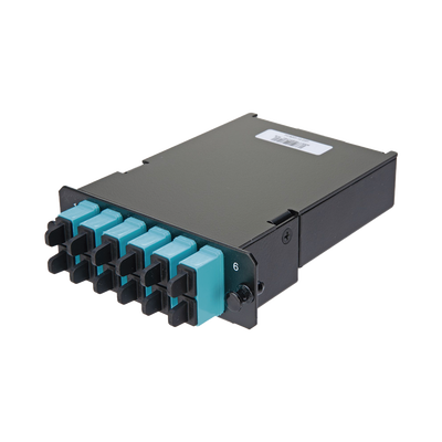 PANDUIT - Placa Acopladora de Fibra Óptica FAP, Con 12 Pigtails y 6 Conectores SC Duplex (12 Fibras), Para Fibra Multimodo OM3/OM4, Color Aqua