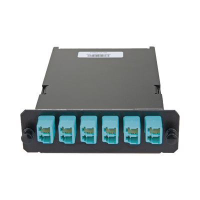 PANDUIT - Placa Acopladora de Fibra Óptica FAP, Con 12 Pigtails y 6 Conectores LC Duplex (12 Fibras), Para Fibra Multimodo OM3/OM4, Color Aqua