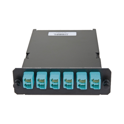 PANDUIT - Placa Acopladora de Fibra Óptica FAP, Con 12 Pigtails y 6 Conectores LC Duplex (12 Fibras), Para Fibra Multimodo OM3/OM4, Color Aqua
