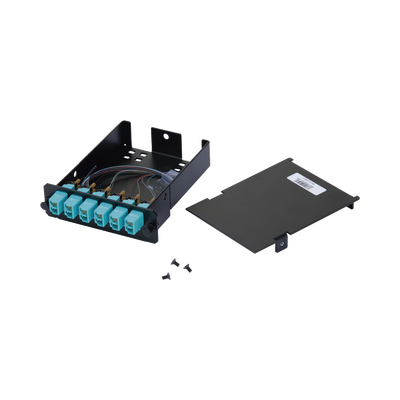 PANDUIT - Placa Acopladora de Fibra Óptica FAP, Con 12 Pigtails y 6 Conectores LC Duplex (12 Fibras), Para Fibra Multimodo OM3/OM4, Color Aqua