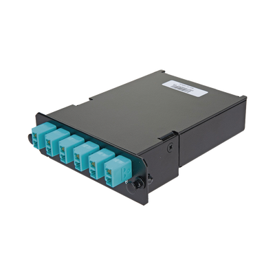 PANDUIT - Placa Acopladora de Fibra Óptica FAP, Con 12 Pigtails y 6 Conectores LC Duplex (12 Fibras), Para Fibra Multimodo OM3/OM4, Color Aqua