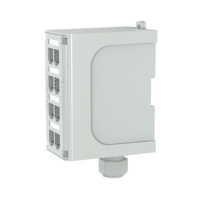 PANDUIT - Panel de Parcheo Modular para Fibra Óptica, de Instalación en Riel DIN Estándar de 35mm, 8 Puertos Mini-Com, Color Gris