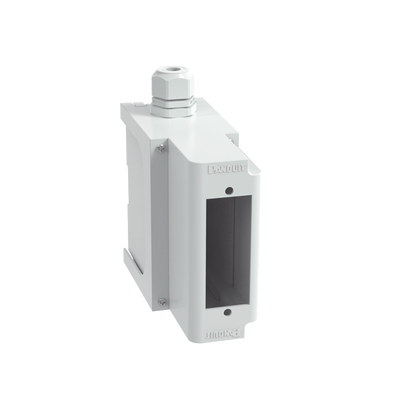 PANDUIT - Panel de Parcheo Modular para Fibra Óptica, de Instalación en Riel DIN Estándar de 35 mm (1.38 pulgadas), Acepta Una Placa Acopladora FAP, De Profundidad Extendida, Color Gris