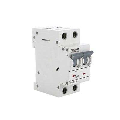 EPCOM POWERLINE - Protección Térmica/ Interruptor 2P, 32A,  Corriente Alterna  400 V CA para Aplicación Fotovoltaica Montaje Riel DIN