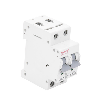EPCOM POWERLINE - Protección Térmica 2P, 20A,  Corriente Alterna  400 Vca para Aplicación Fotovoltaica Montaje Riel DIN