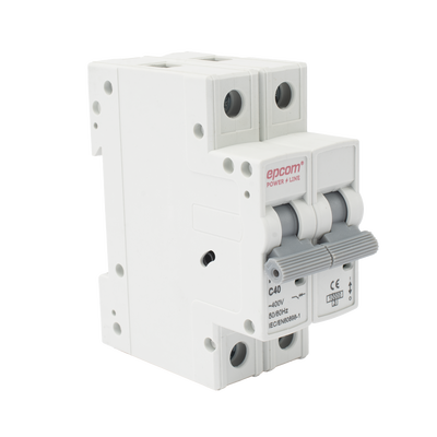 EPCOM POWERLINE - Protección Térmica 2P, 40A,  Corriente Alterna  400 Vca para Aplicación Fotovoltaica Montaje Riel DIN