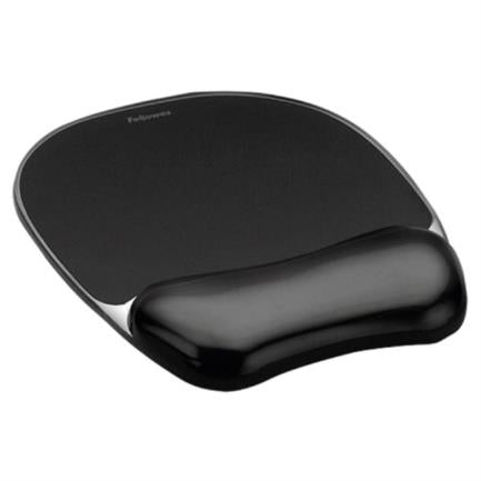 FELLOWES - Mouse Pad Fellowes con Reposamuñecas de Gel Crystal Color Negro