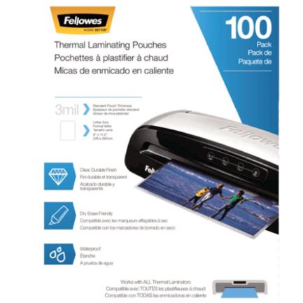 FELLOWES - Mica Térmica Fellowes Tamaño Carta 3 Milésimas C/50 piezas