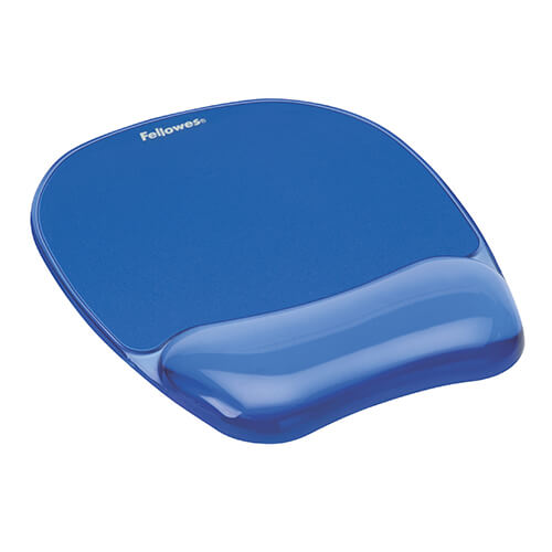 FELLOWES - Mouse Pad Fellowes con Reposamuñecas de Gel Crystal Color Azul
