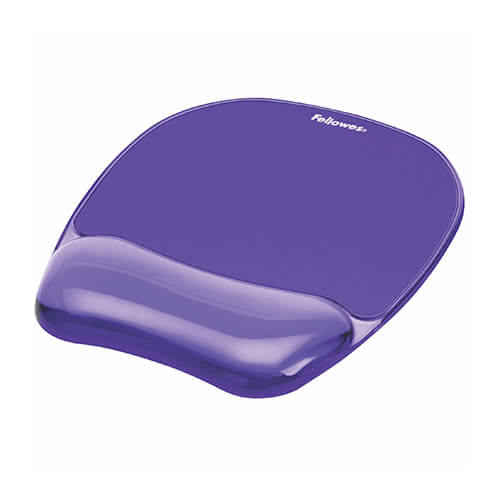 FELLOWES - Mouse Pad Fellowes con Reposamuñecas de Gel Crystal Color Violeta
