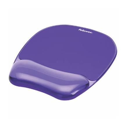FELLOWES - Mouse Pad Fellowes con Reposamuñecas de Gel Crystal Color Violeta