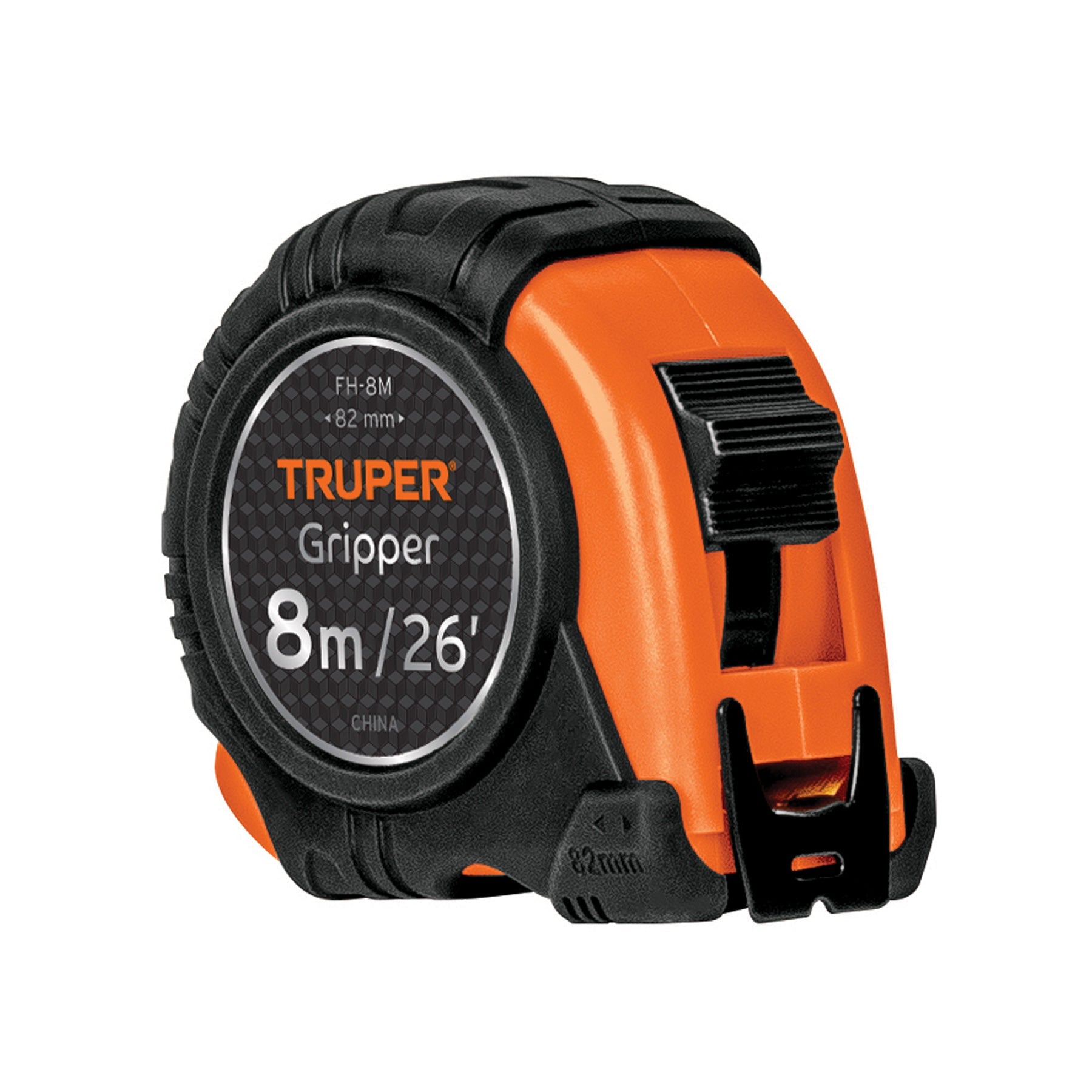 Flexometro Gripper contra impactos 8 m cinta 25 mm, Truper