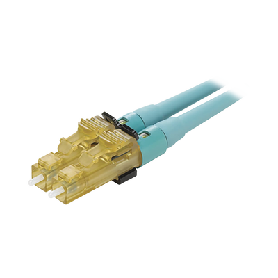 PANDUIT - Conector de Fibra Óptica LC Duplex OptiCam, Multimodo 50/125 OM3/OM4, Pre-pulido, Color Aqua