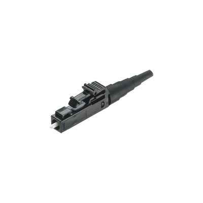 PANDUIT - Conector de Fibra Óptica Multimodo OM2, OM3 y OM4, LC Simplex, Pulido en Campo, Color Negro