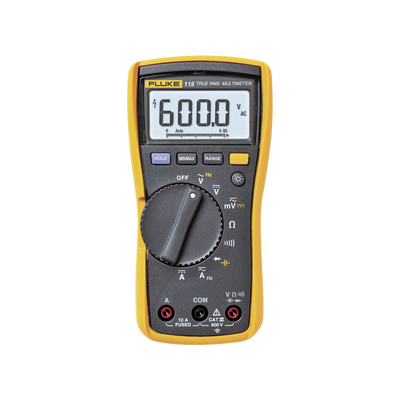 FLUKE - Multímetro Digital para Electricista, Para Pruebas de Capacitancia y Diodos, Uso con Voltaje Máximo de 600 V, Pantalla LED Retroiluminada