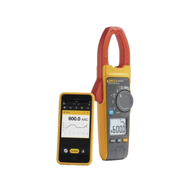 FLUKE - Amperímetro de Gancho 600A Trms CA/CC con FC. Medición con Puntas de Prueba de Tensión CA/CC, Capacitancia, Continuidad y Resistencia