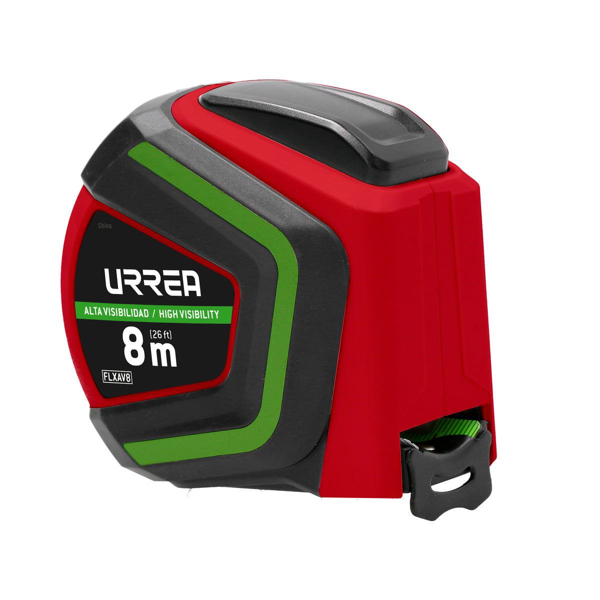 Urrea - Flexómetro anti-impacto de alta visibilidad, 8 m x 19 mm