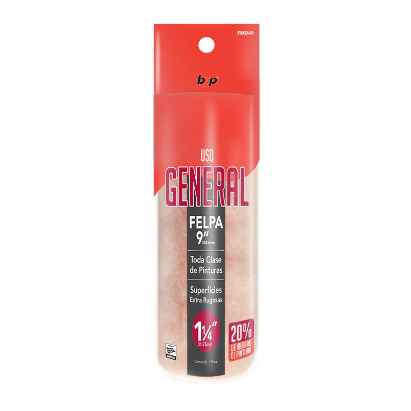 Felpa de uso general para superficies rugosas  9"x 3/4"