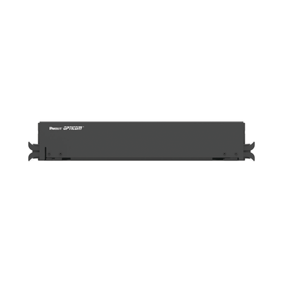 PANDUIT - Panel de Distribución de Fibra Óptica, Acepta 8 Placas FAP o FMP, Bandeja Deslizable, Hasta 96 Fibras, Color Negro, 2 UR