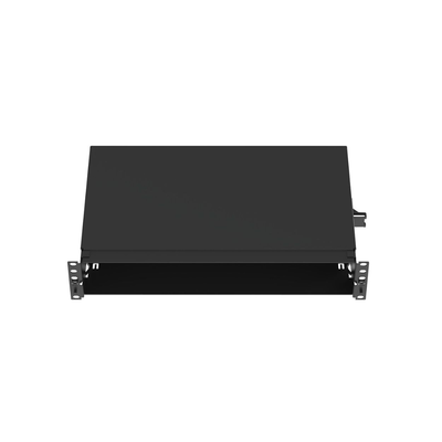 PANDUIT - Panel de Distribución de Fibra Óptica, Acepta 8 Casetes QuickNet o Placas FAP/FMP con Panel CFAPPBL2 (No Incluido), Bandeja Fija, Hasta 192 Fibras, Color Negro, 2UR