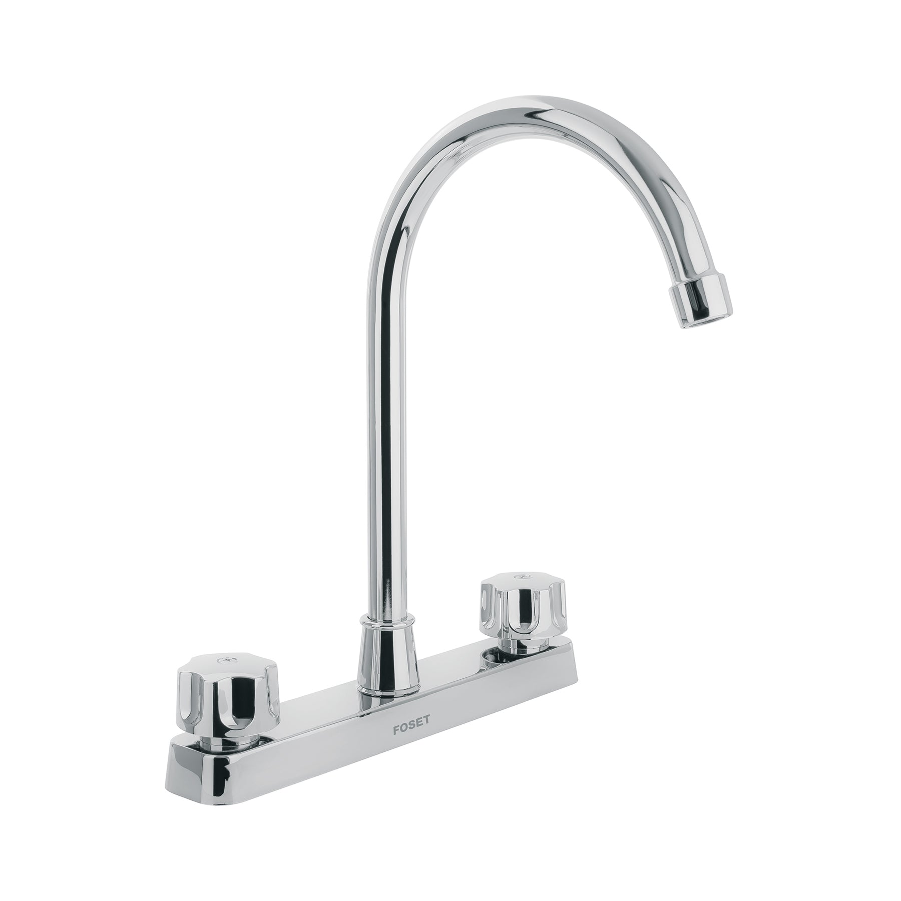 Mezcladora 8' fregadero, ABS, cuello curvo, hexagonal, BASIC